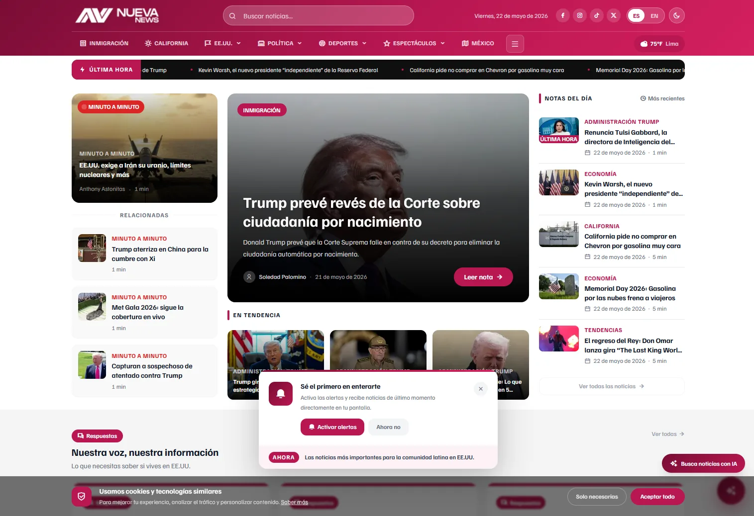 Bilingual web design and mobile app for Nueva News — Asto Studio case study